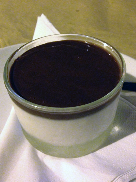 chocolate panna cotta at osteria tufo