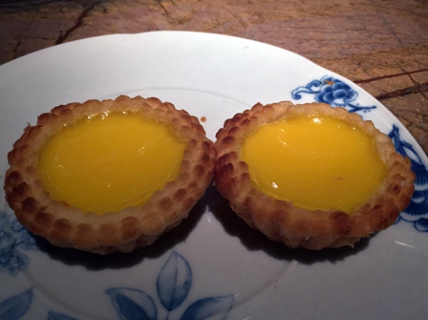 egg tarts at the duck and rice