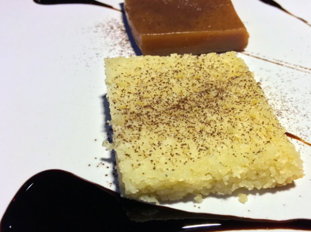 cous cous cake and caramel jello at nudo negro