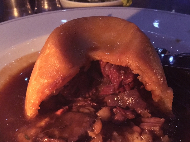 sliced steak and kidney pudding at holborn dining room rosewood hotel london