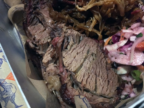 illustrative photo of the beef brisket at Prairie Fire