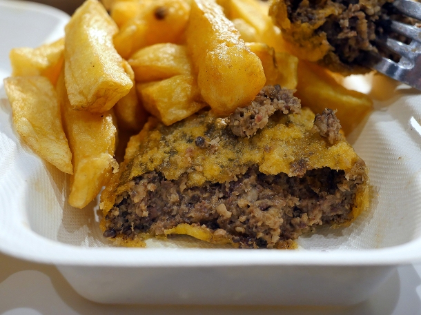 illustrative photo of a deep fried haggis from Cafe Piccante Edinburgh